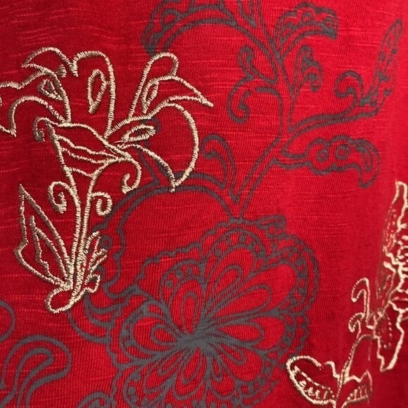 Aventura Schaffer Organic Cotton Floral Embroidery Sleeveless Dress Athleisure - Picture 4 of 15